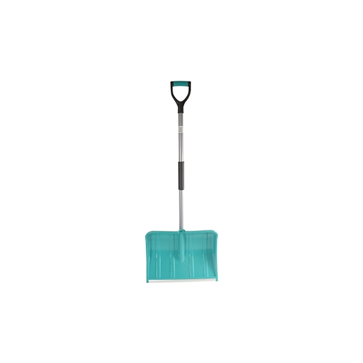 pelle à neige polypropylène 48cm d'une longueur totale de 130cm avec poignée bi-matière et manche aluminium. dimensions godet: 4