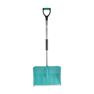 pelle à neige polypropylène 48cm d'une longueur totale de 130cm avec poignée bi-matière et manche aluminium. dimensions godet: 4