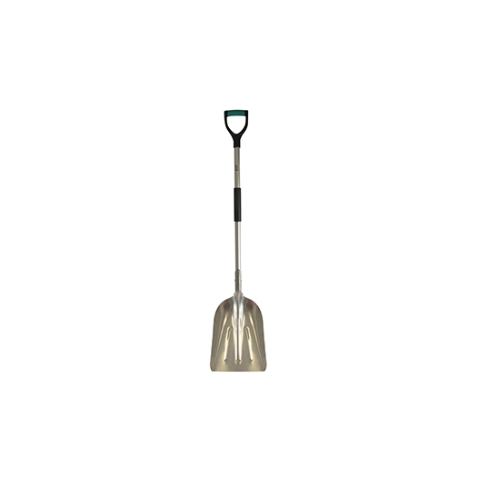 pelle à neige godet étroit 29cm aluminium, poignée bi-matière antidérapante, manche aluminium. dimensions godet: 290 x 400mm.