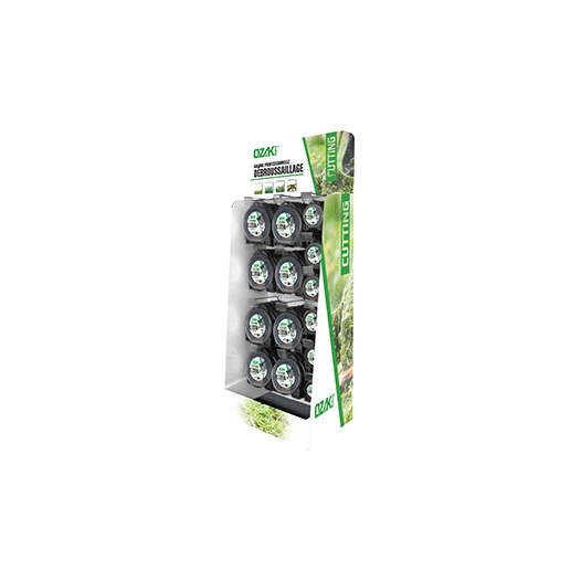 présentoir avec assortiment de fil ozaki helicoidal.