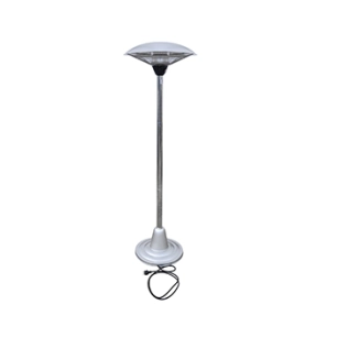 parasol chauffant électrique à infra-rouge sur pied aluminium. hauteur 1,88m. réglable deux positions 1500w et 3000w. 220v-240v/