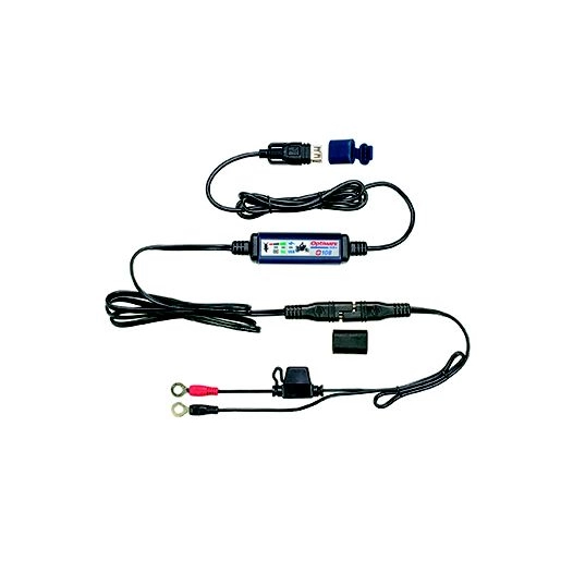 accessoire tecmate. chargeur usb 3 300 ma avec extinction automatique de la batterie, résistant aux intempéries, sae, câbles in