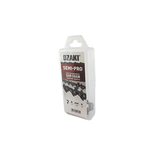 chaîne de tronçonneuse ozaki semi carrée 1/4 .043 (1,1mm) mini 32 entraîneurs. adaptable sur scie de jardin/élagueuse à batterie