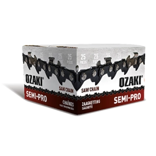 rouleau de chaîne de tronçonneuse ozaki semi-carrée ,3/8 ,043 low pro 25 pieds avec maillon anti-rebond.