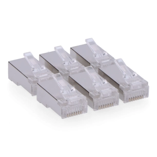 connecteur rj45 mâle ftp cat5e blindé (sac 6 u)