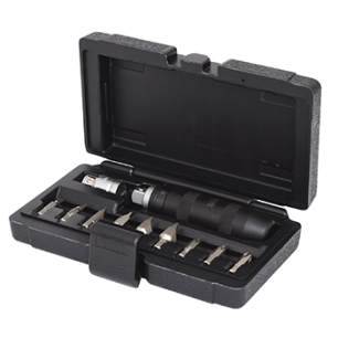 coffret tournevis à frapper. idéal pour desserrer les vis grippées. fonctionne par choc. modèle réversible. livré avec 9 embouts