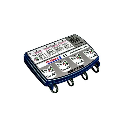 chargeur de batterie optimate 3x4. 3 en 1 dans un boitier : idéal pour tester / charger 4 batteries en même temps, de 2 à 50 ah