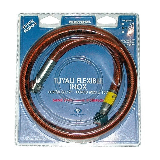 tuyau gaz butane et propane - flexible - inox - 2 m - mistral gaz