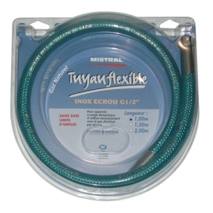 tuyau gaz naturel - flexible - inox - 1,5 m - mistral gaz