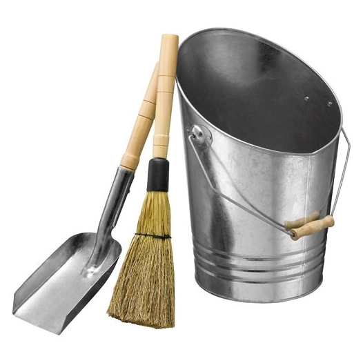 seau+pelle+balayette acier galvanisé avec poignées bois - starfeu