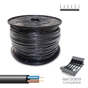 tuyau tubulaire vv-k0.6/1kv 2x1,5mm² noir 150m.