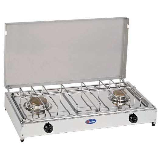 réchaud à gaz en inox 2 feux - parker
