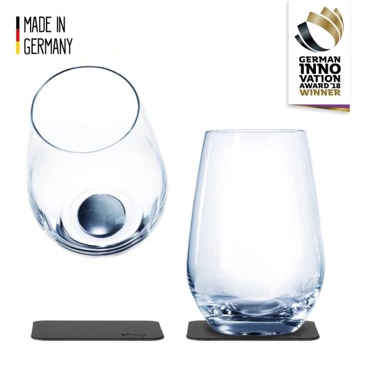 lot de 2 verres en cristal magnétiques - silwy