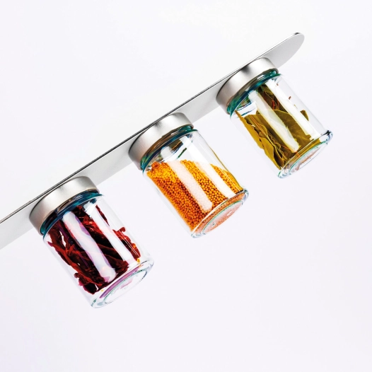 set de 3 verres magnétiques d'épicerie fine avec barre métallique - silwy