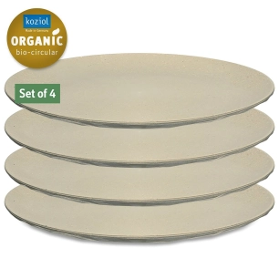 lot de 4 assiettes plates club coloris beige - koziol