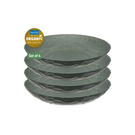 lot de 4 assiettes creuses club coloris gris - koziol