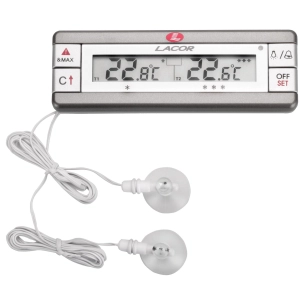 Thermomètre digital pour réfrigérateur et congélateur double sonde inox - LACOR
