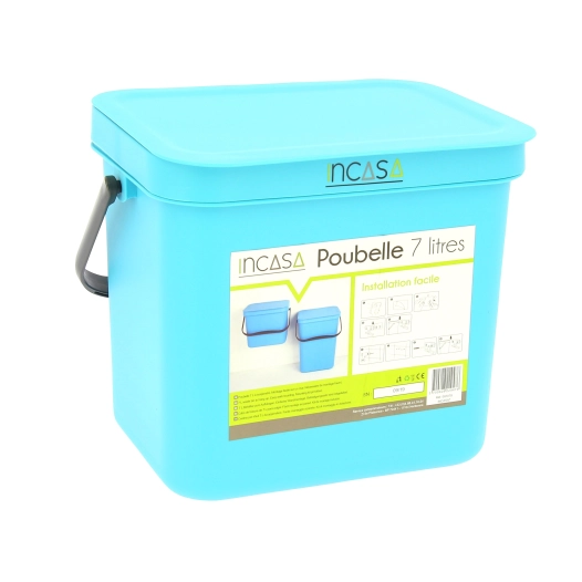 poubelle à suspendre 7 litres bleue - incasa