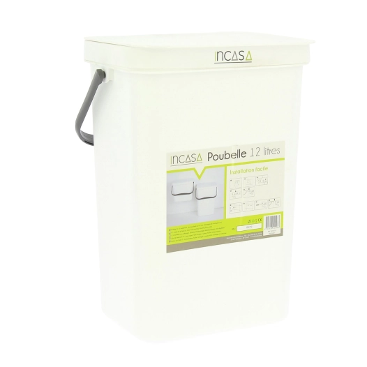 poubelle à suspendre 12 litres blanche - incasa