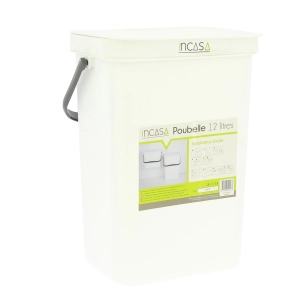 poubelle à suspendre 12 litres blanche - incasa