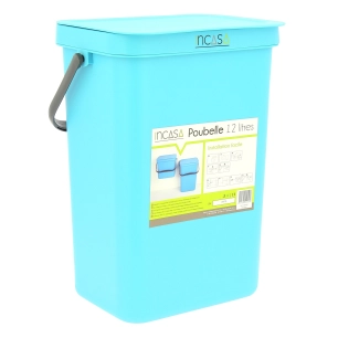 poubelle à suspendre 12 litres bleue - incasa