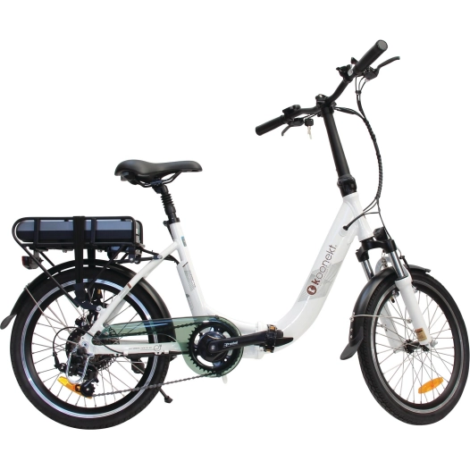 vélo à assistance électrique pliant 20 pouces blanc confort - koonekt