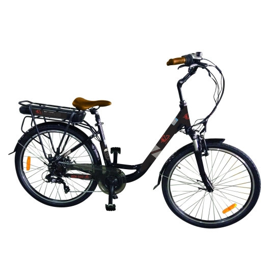 vélo électrique city road 26'' noir, 10,4ah - eza