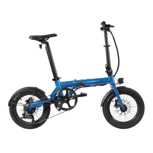 vélo à assistance électrique pliant city 4 speed 16 bleu - eovolt