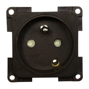 prise 220 volts française 2 fiches + terre gris foncé