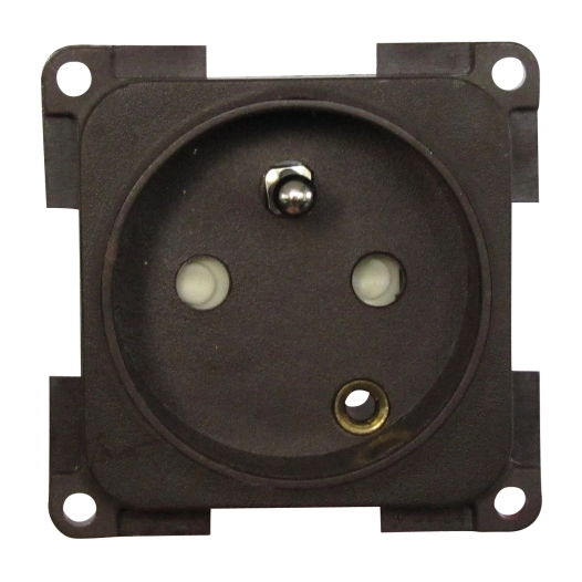 prise 220 volts française 2 fiches + terre marron