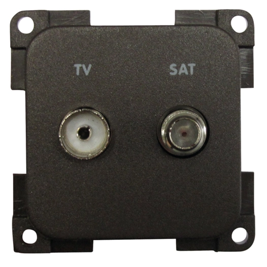 prise télévision + satellite marron