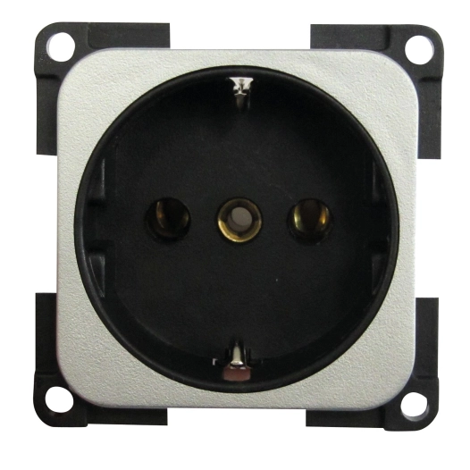 prise 220 volts allemande schuko gris métal