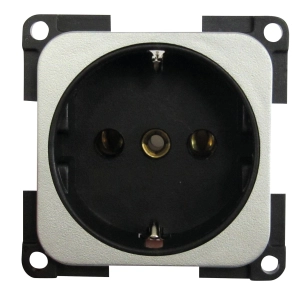 prise 220 volts allemande schuko gris métal