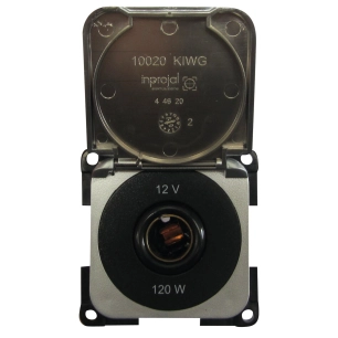 prise 12 volts diamètre 12 mm gris métal