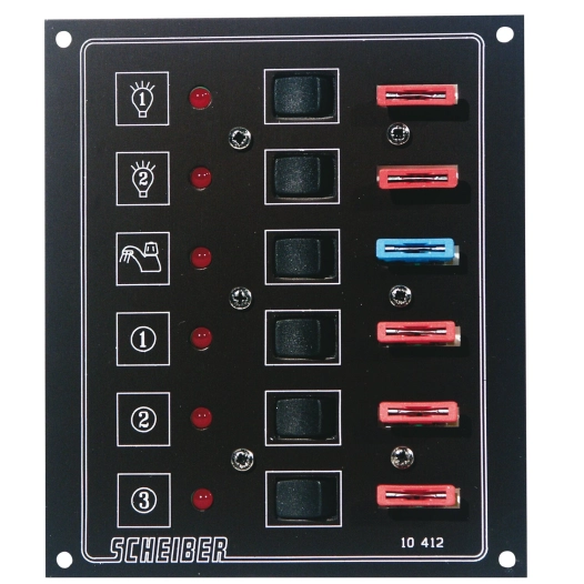 panneaux à fusibles plats 6 circuits - scheiber