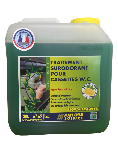 traitement surodorant pour cassettes wc biowater green - matt chem