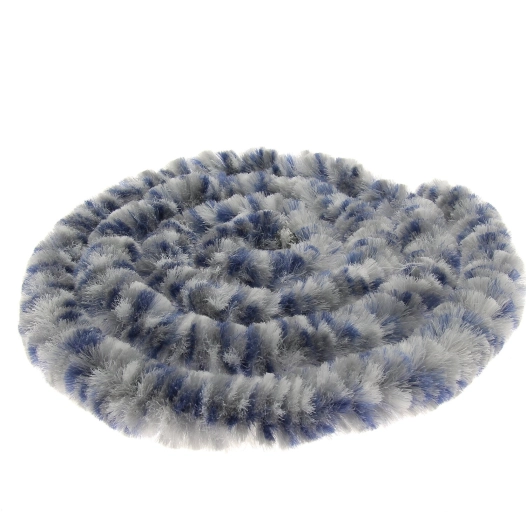 rideaux de porte chenille tricolore bleu / gris / blanc 56 x 185 cm - incasa