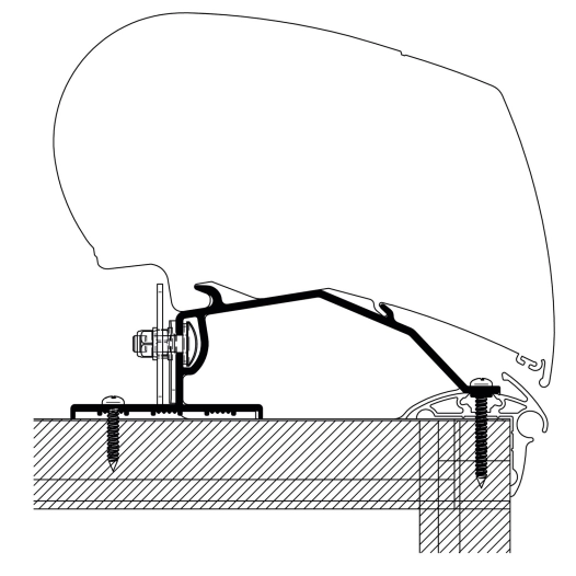 adaptateur montage toit universel caravane 3 x 1 m - thule