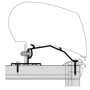 adaptateur montage toit universel caravane 3 x 1 m - thule