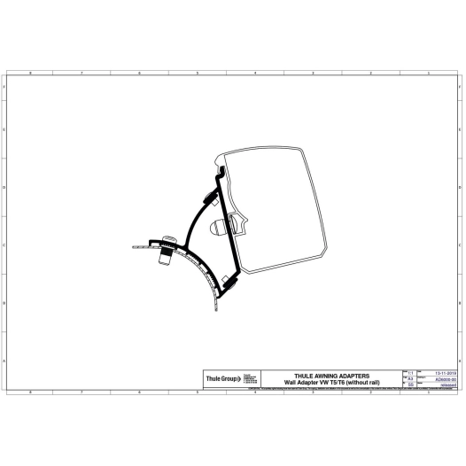adaptateur omnistor 3200 vw t5/t6 minivan - thule