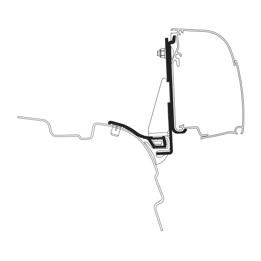 adaptateur omnistor 4200 vw t5/t6 minivan reimo multi rail swb - thule