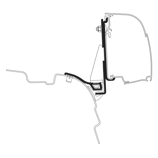 adaptateur omnistor 4200 vw t5/t6 minivan reimo multi rail lwb - thule