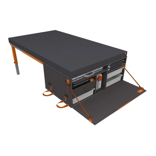 malle arrière amovible avec couchage bebox modèle 001 uni gris sans tiroir réfrigérant - conversion van