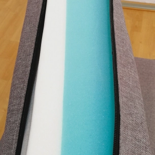 matelas-banquettes 1 élément (lxl) 180-200 cm x 80-110 cm hr28 + mémoire de forme épaisseur 10cm + 3 cm