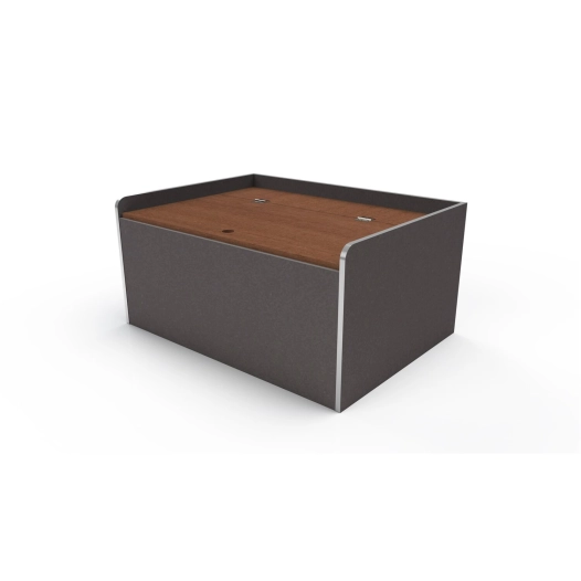 banquette coffre 90cm avec dossier en bois stratifié uni 2 faces - conversion van