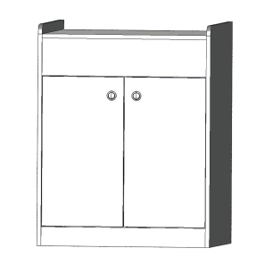 meuble cuisine 63cm 2 portes en bois stratifié cérusé 2 faces - conversion van
