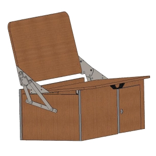 banquette 3 positions 110cm bois brut - conversion van