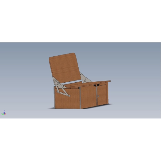 banquette 3 positions 110cm bois stratifié cérusé 2 faces - conversion van