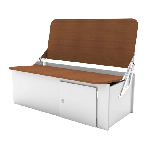 banquette 3 positions 110cm bois stratifié uni 2 faces - conversion van