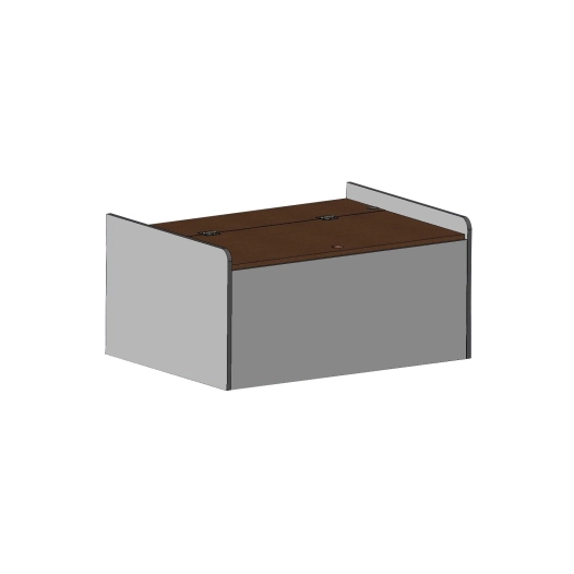 banquette coffre 90cm sans dossier en bois brut - conversion van